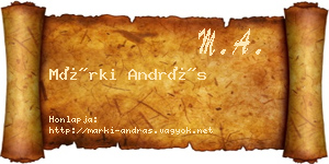 Márki András névjegykártya